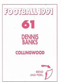 1991 Select AFL Stickers #61 Dennis Banks Back